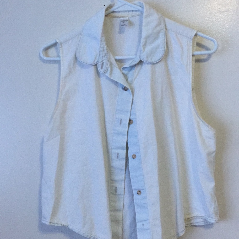 Blue denim flowy vest